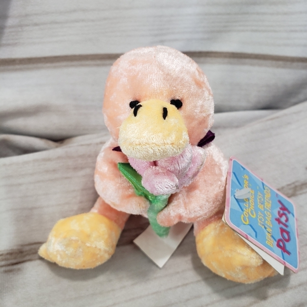Vintage Dan Dee Patsy Duck Crushed Velvet Plush Stuffed Toy Mini 4 Inch 80s